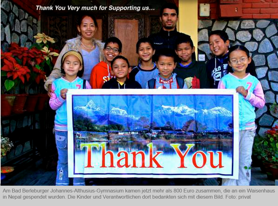 JAG spendet an ein Waisenhaus in Nepal